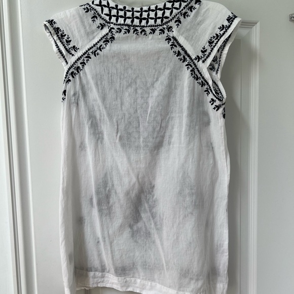 Linen white bohemian style tunic size small - Picture 2 of 2